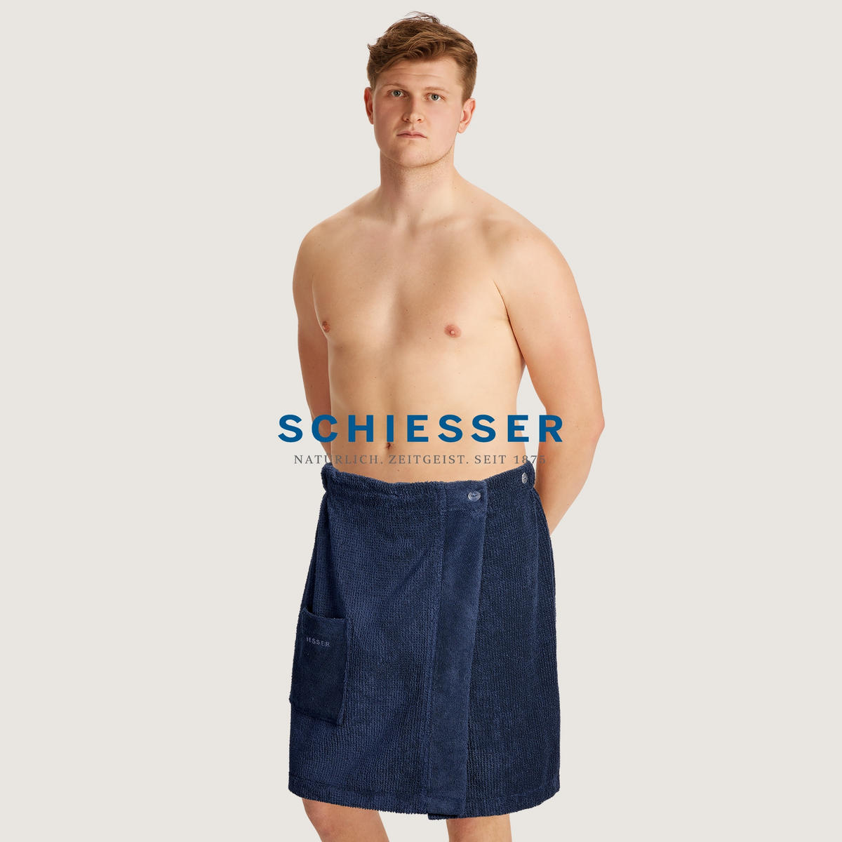 SAUNAKILT Turin Herren - 46-54 - Dunkelblau - Dunkelblau, Textil (55/150cm) - SCHIESSER