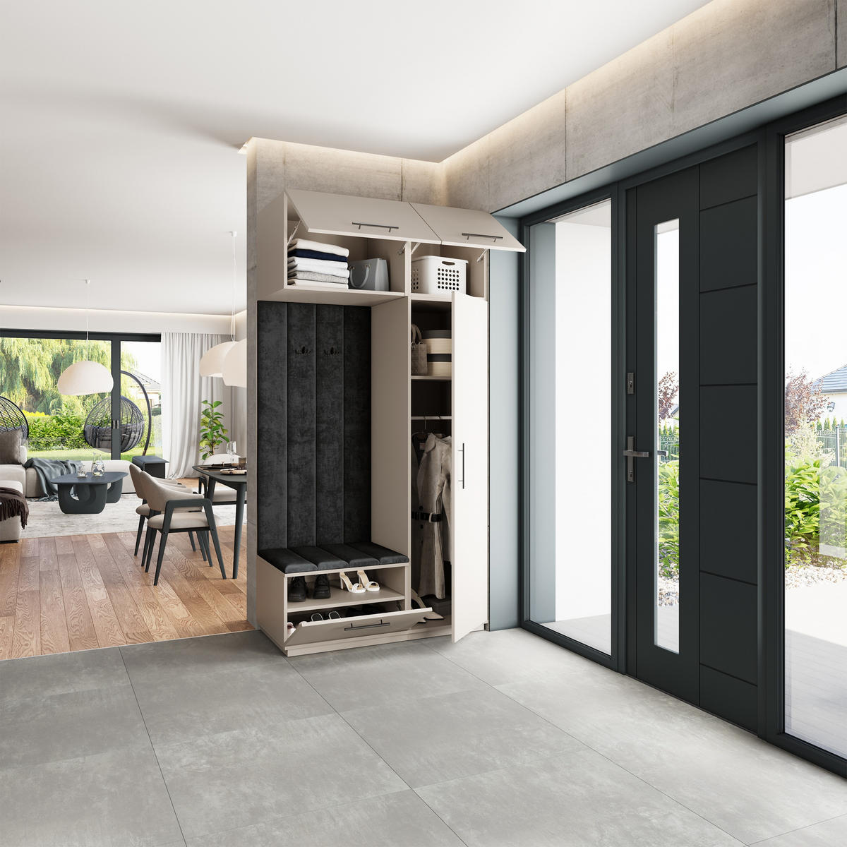 GARDEROBENSCHRANK REMA 120/240/60 cm Modern Kaschmir - Kaschmir, Holzwerkstoff (120/240/60cm) - MASSENO