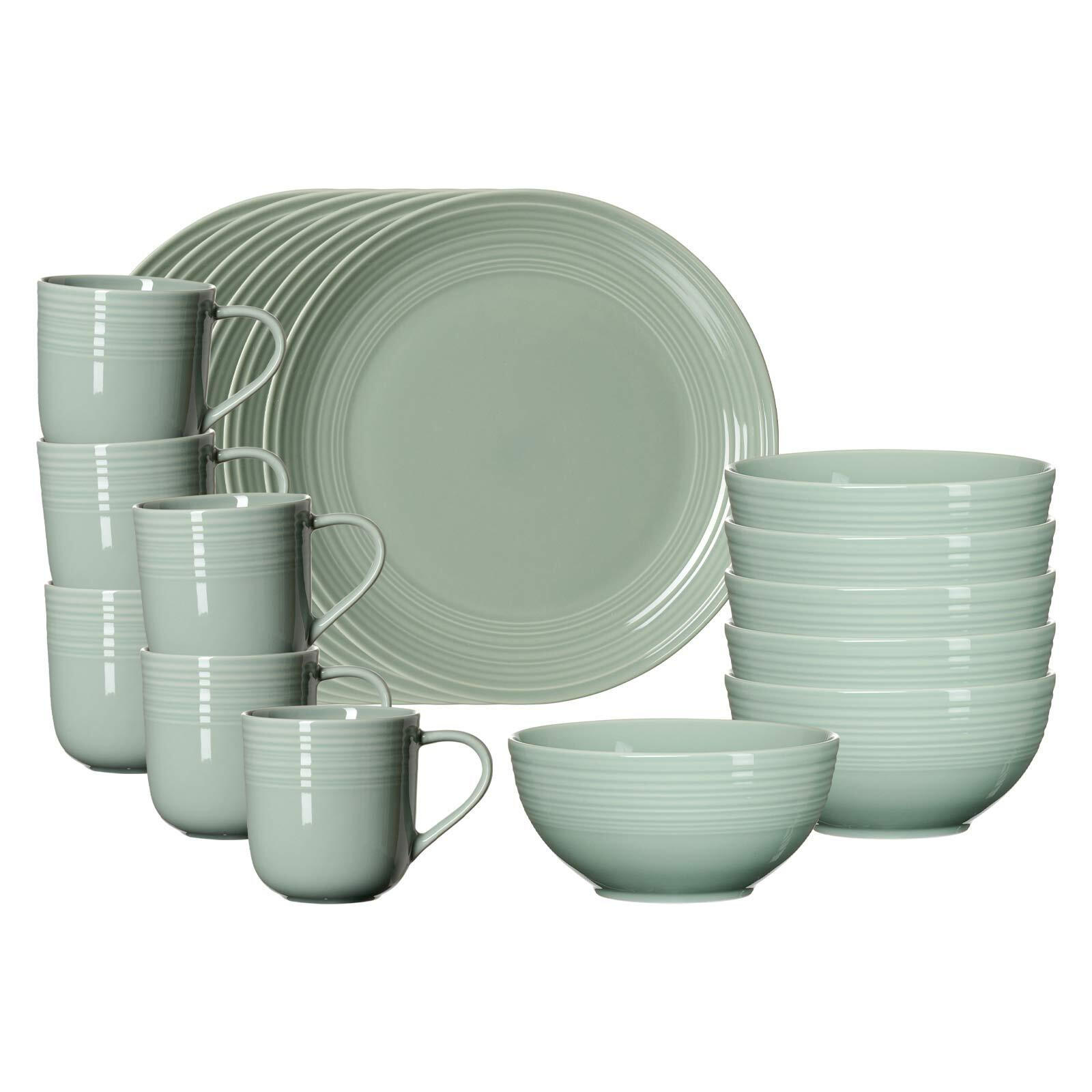 FRÜHSTÜCKS-SET Levi Grün 18er Set - Grün, Keramik (2/2/2cm) - Ritzenhoff Breker