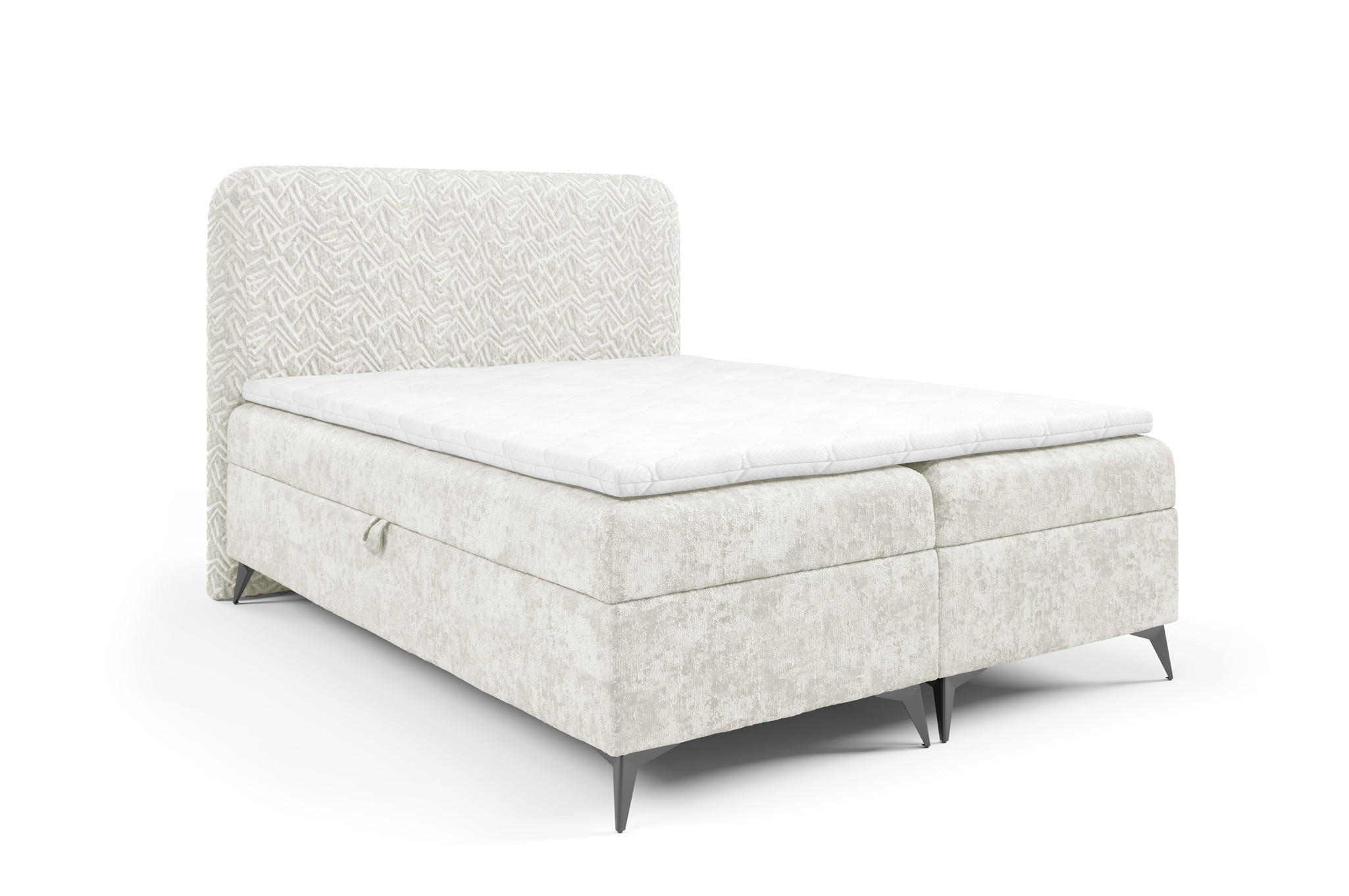 BOXBETT Triana Prem.. überlänge - Creme, Holzwerkstoff/Textil (180/220cm) - Fun Möbel