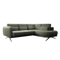 ECKSOFA ILUSIO L 250x205cm, Schlaffunktion, Dunkelgrün, Rechts - Dunkelgrün, Holz/Textil (248/205cm) - DomoHome