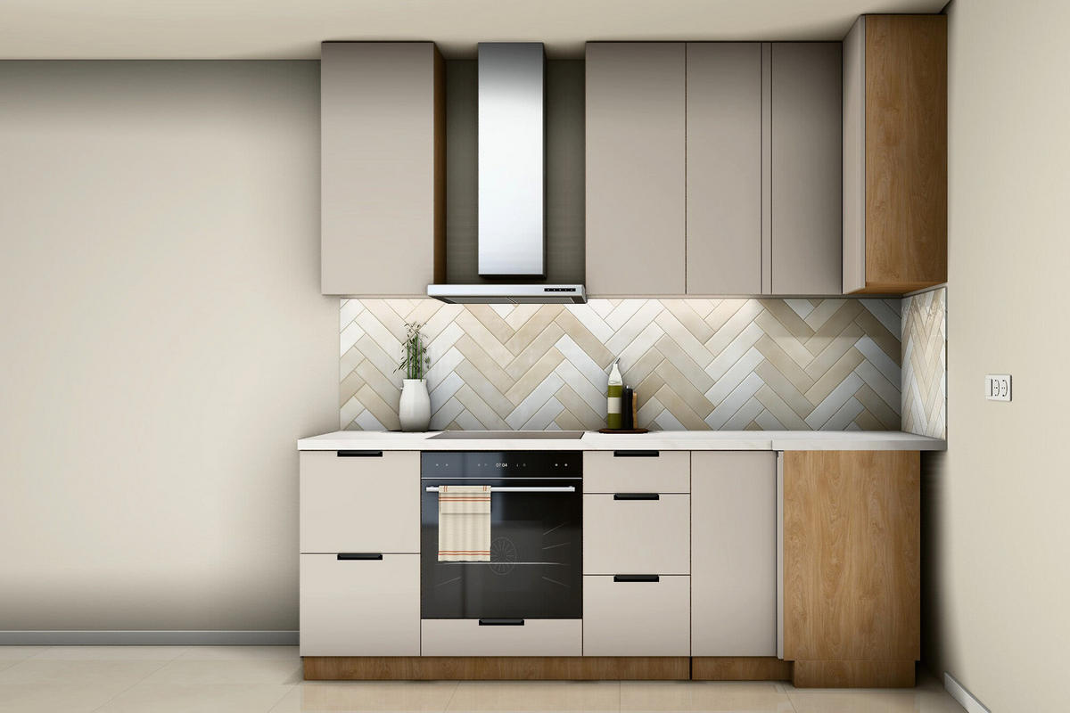L-KÜCHE Sorento Beige & Sonoma Eiche – 359 × 239 cm – KÜ-SORENTOS-001 - Beige, Holzwerkstoff (359/247/239cm) - ROYAL24_MARKT