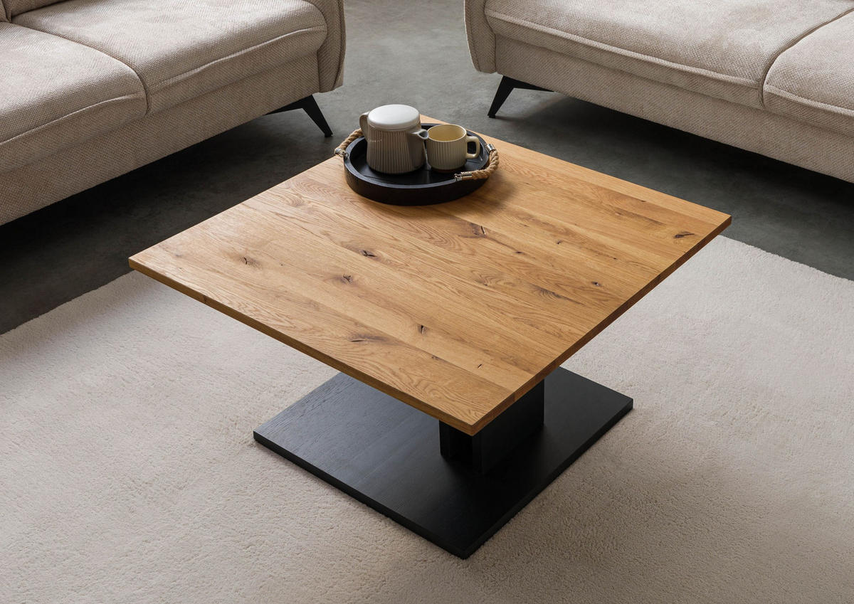 COUCHTISCH Wildeiche 80x80x43 natur lackiert / geölt KITZBÜHEL #104 - Naturfarben, Holz (80/80/43cm) - Massivmoebel24