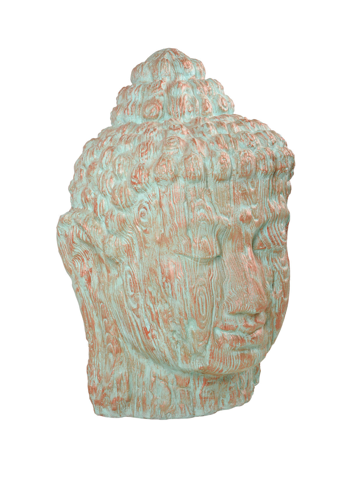 BUDDHAKOPF Celo Kupfer-Grün 110x76x76cm - Kupferfarben, Kunststoff (76/110/76cm) - DELUKE