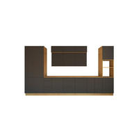 KÜCHENZEILE 460 cm - Nexa KÜ-LN-003 - in Grau / Matt - Schwarz/Grau, Holz/Metall (460/212/58cm) - ROYAL24_MARKT
