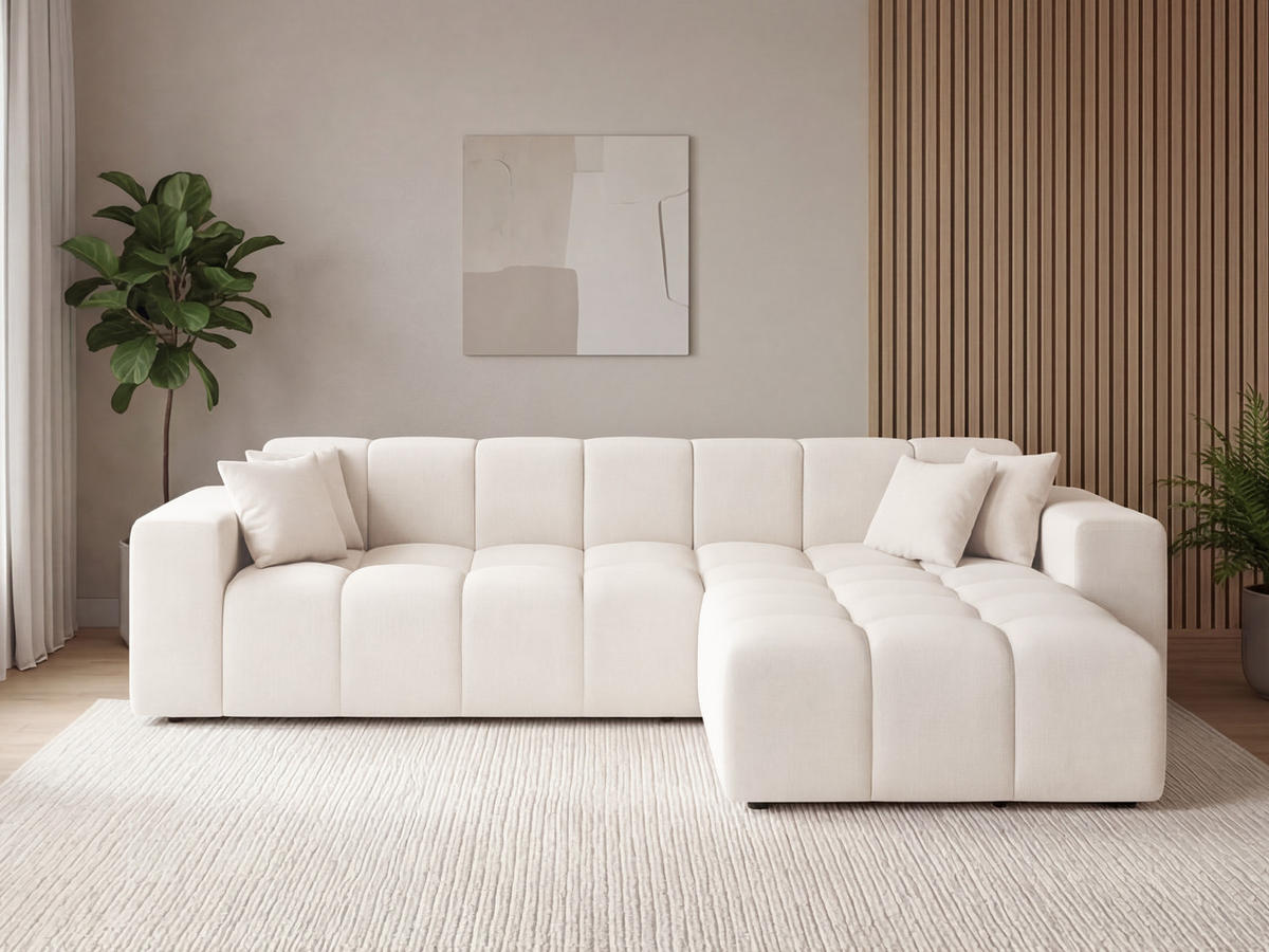 ECKSOFA Loopo Creme Rechts - Creme, Holz/Textil (265/180cm) - Graingold