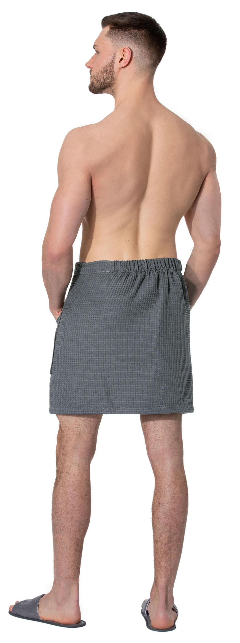 BADEMANTEL, Universalgröße, 100% Baumwolle, Grau - Anthrazit, Textil (Einheitsgrößecm) - Zollner