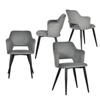 ESSZIMMERSTUHL 4er Set Haustierfreundlich in Grau - Grau, Textil/Metall (48/78.5/48cm) - Meubles Cosy