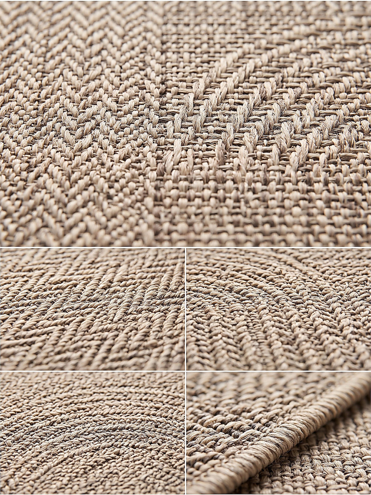 FLACHWEBTEPPICH Geometrisch CORDEV Polypropylen Natur 160 x 230 cm - Beige, Textil (160/230cm) - KADIMA DESIGN