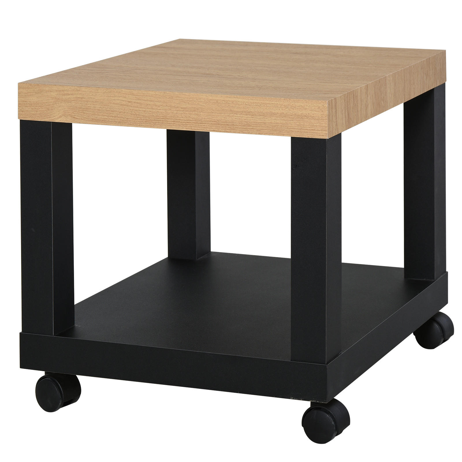 BEISTELLTISCH DE-15848 fahrbar mit Ablage Naturholz - Naturfarben, Holzwerkstoff (40/40/40cm) - ComfortXL
