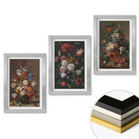WANDBILDER 3er Set - 20x30 cm Silberner Rahmen - Blumenarrangements in Vasen - Silberfarben, Kunststoff (20/30cm) - ArtPrintCave
