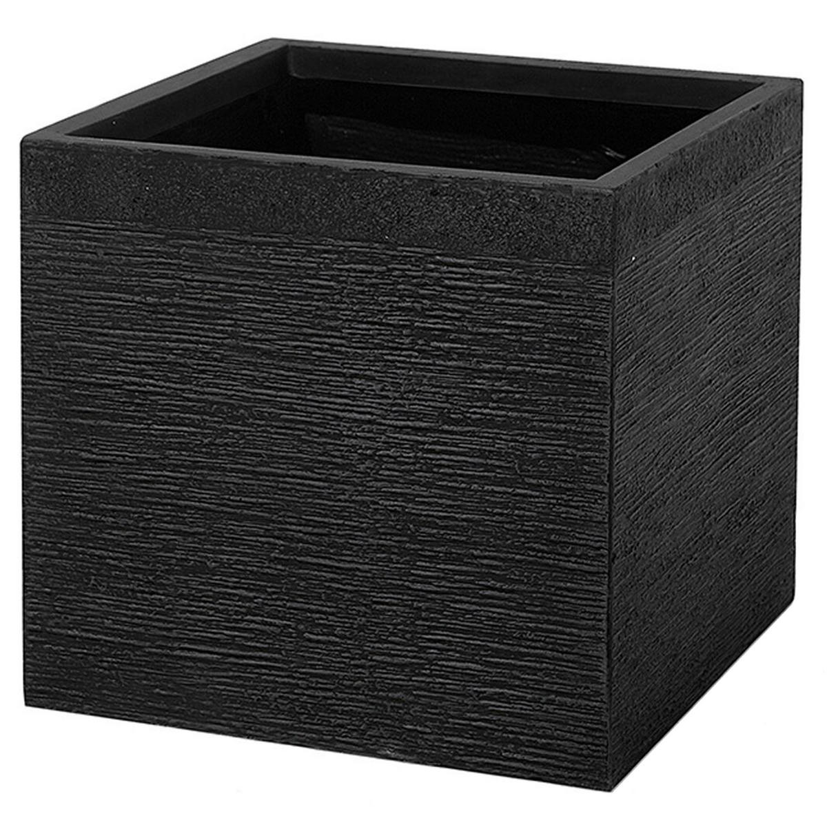 BLUMENTOPF Schwarz Paros - Schwarz, Naturmaterialen (38cm) - Beliani