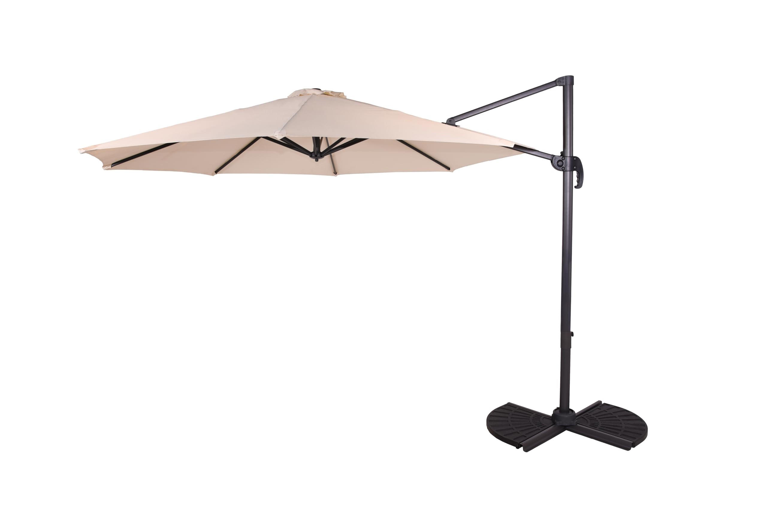 AMPELSCHIRM Ulla Ø 300cm Creme Aluminium Sonnenschirm mit Ständer - Creme, Metall (300/356cm) - DELUKE