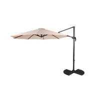 AMPELSCHIRM Ulla Ø 300cm Creme Aluminium Sonnenschirm mit Ständer - Creme, Metall (300/356cm) - DELUKE