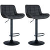 BARHOCKER 2er Set Lederlook schwarz - Schwarz, Textil/Metall (48/81/54cm) - CLP