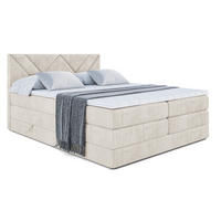 BOXSPRINGBETT BARWA KING - 200x200 - H3/H4 - Creme - Creme, Holzwerkstoff (200/200cm) - ALTDECOR