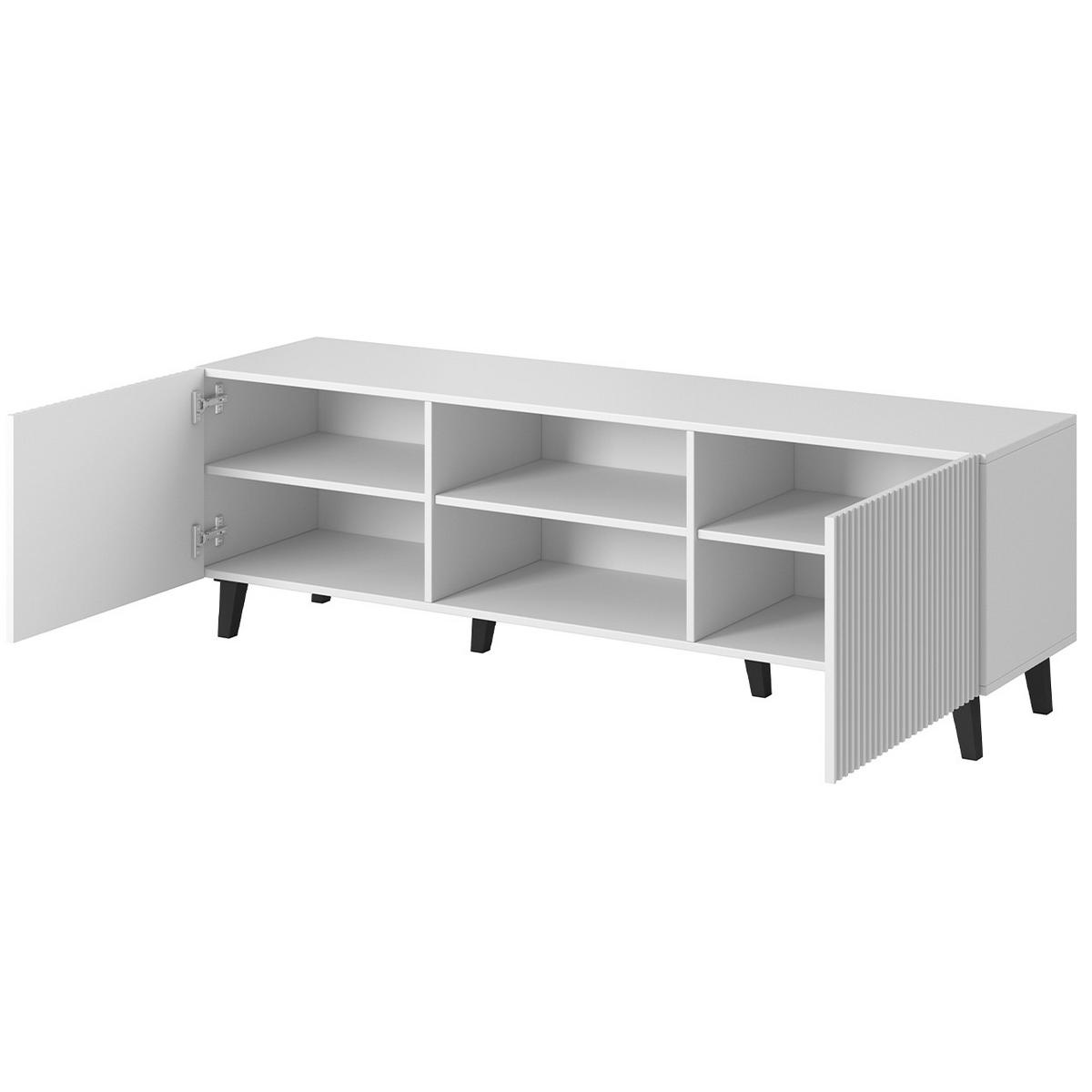 TV-LOWBOARD PAFOS 150 weiß - Schwarz/Weiß, Holzwerkstoff/Kunststoff (150/40cm) - Moebline