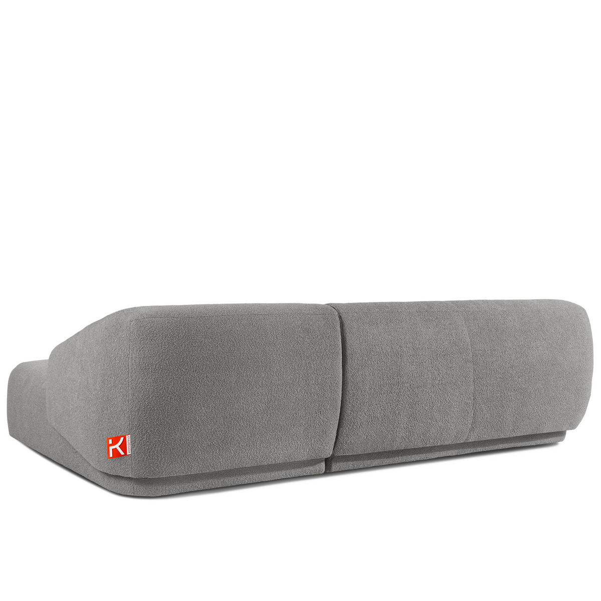 ECKSOFA RECHTS VIRA, Grau, Bouclé - Schwarz/Grau, Holz/Holzwerkstoff (300/160cm) - KONSIMO®