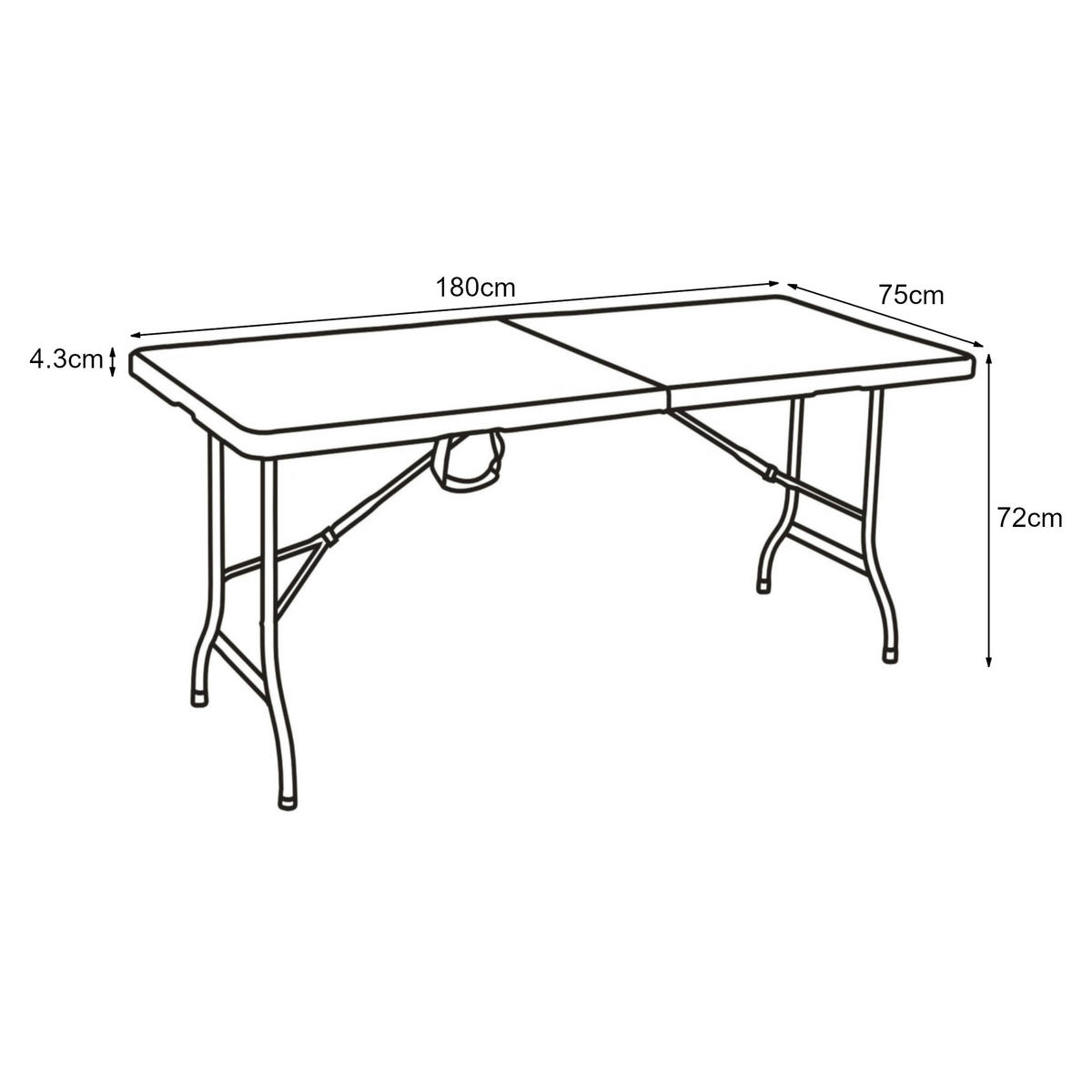 KLAPPTISCH Ljusnarsberg - Weiß, Kunststoff/Metall (180/75/72cm) - [en.casa]