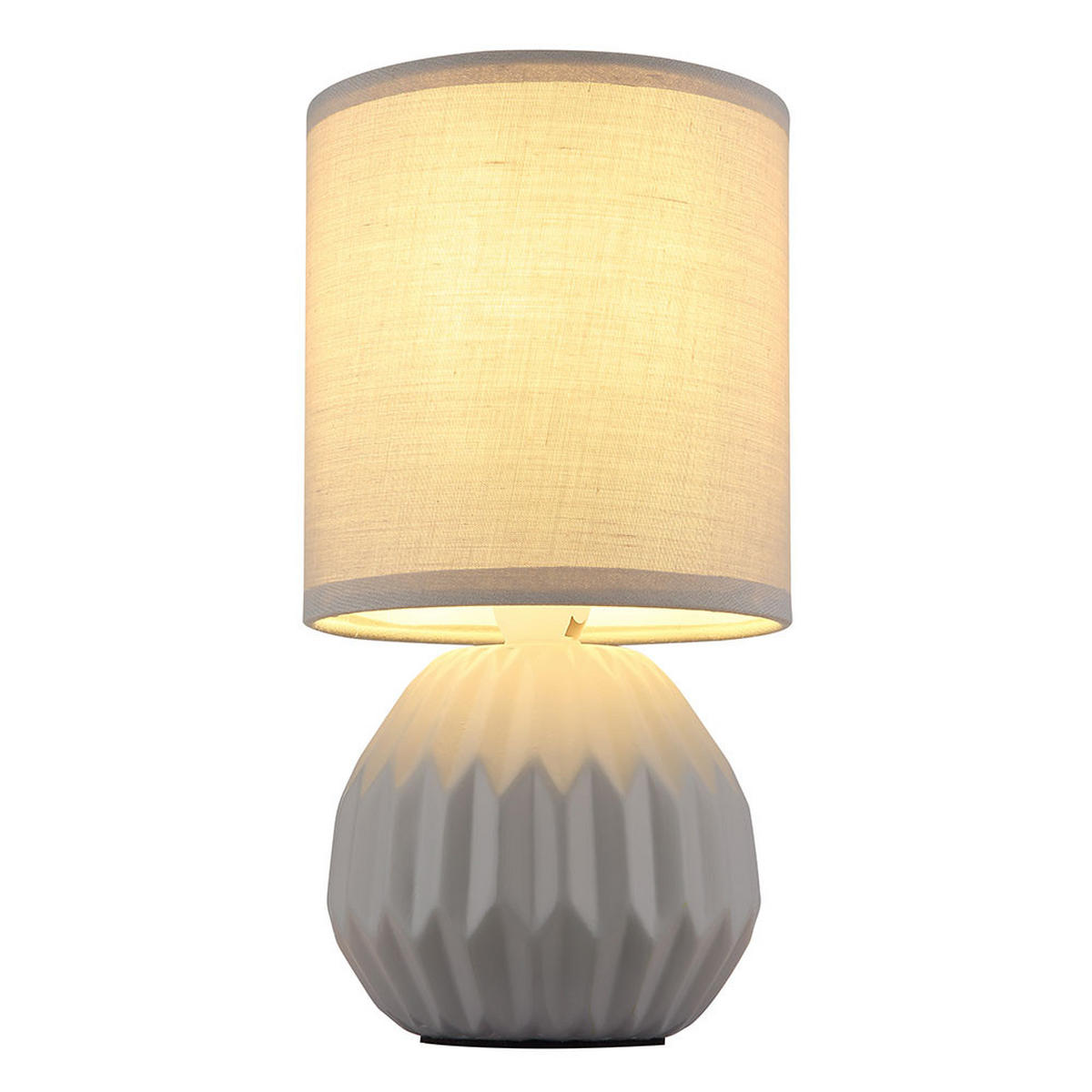 TISCHLEUCHTE Keramik Grau 2er Set - Grau, Textil (12/12/23cm) - Globo Lighting