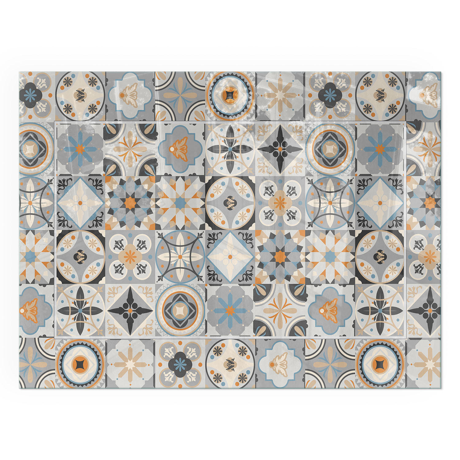 GLASPLATTE für Kamin 80x60 cm - Grau, Glas (80/60/0.4cm) - TULUP