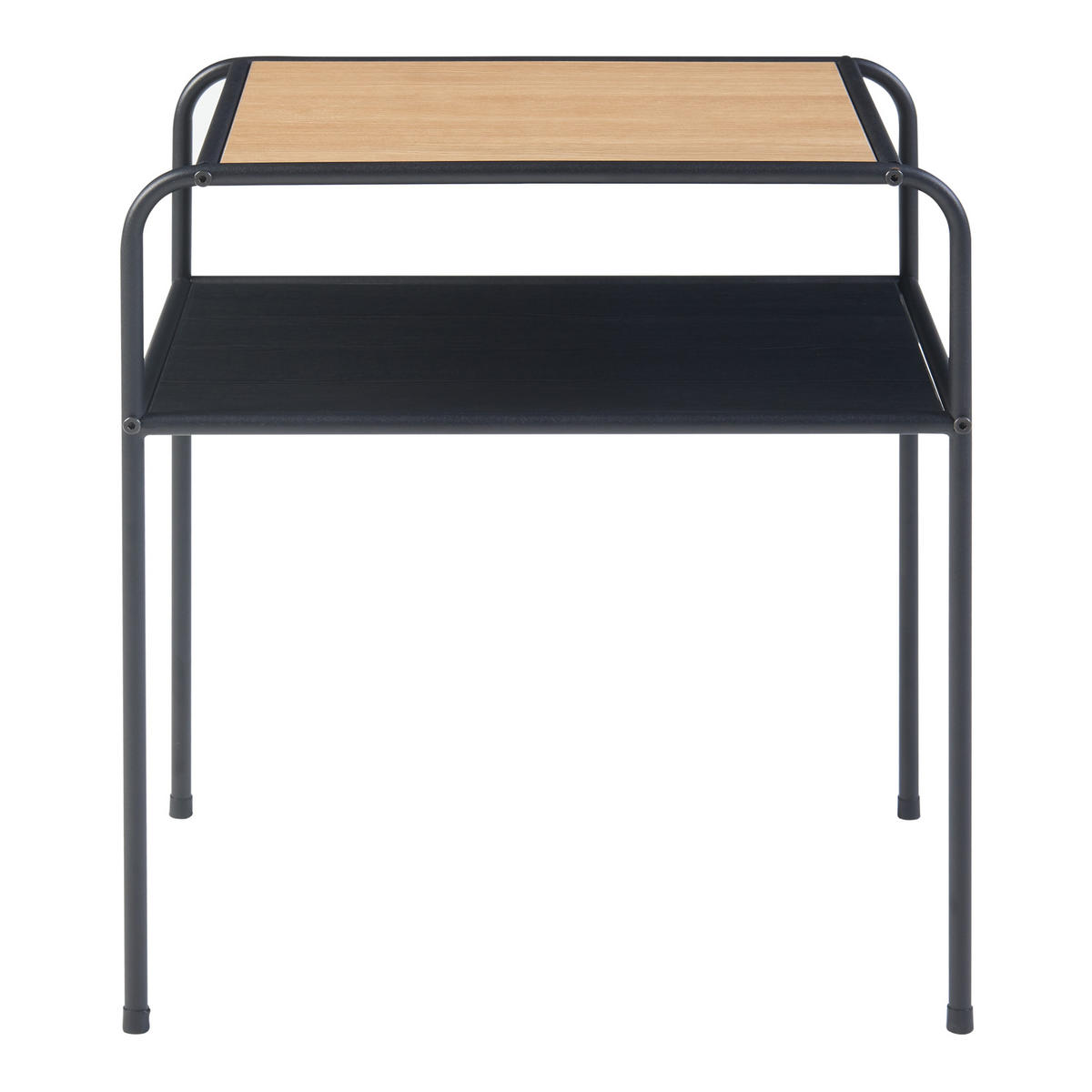 BEISTELLTISCH Krødsherad - Eichefarben/Schwarz, Holzwerkstoff/Metall (36/51/55cm) - [en.casa]