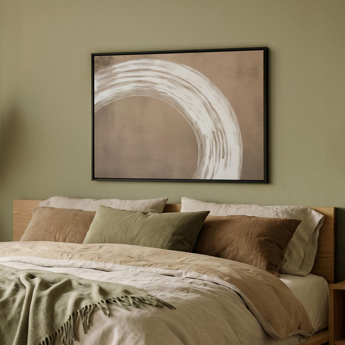 LEINWAND Bilder mit Rahmen - Farbe - Braun - Japandi - 80x60 - Kupferfarben, Textil (80/60cm) - MuchoWow