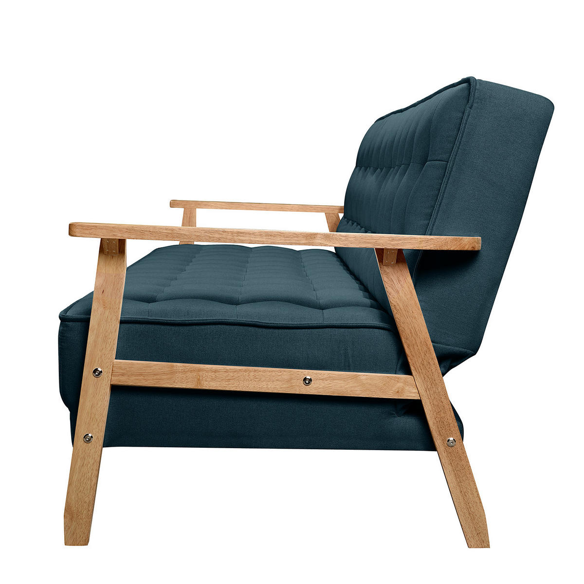 SCHLAFSOFA - Dunkelblau, Birkenholz/Textil (204/85/86cm) - home24