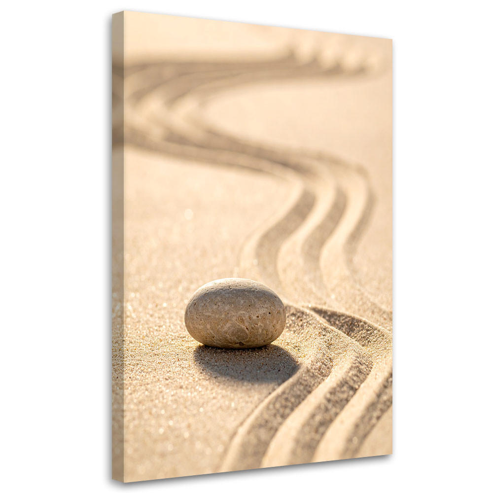BILDER, Sandstrand Stein Zen Spa - Beige, Textil (70/100cm) - Feeby