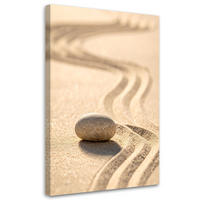 BILDER, Sandstrand Stein Zen Spa - Beige, Textil (30/45cm) - Feeby