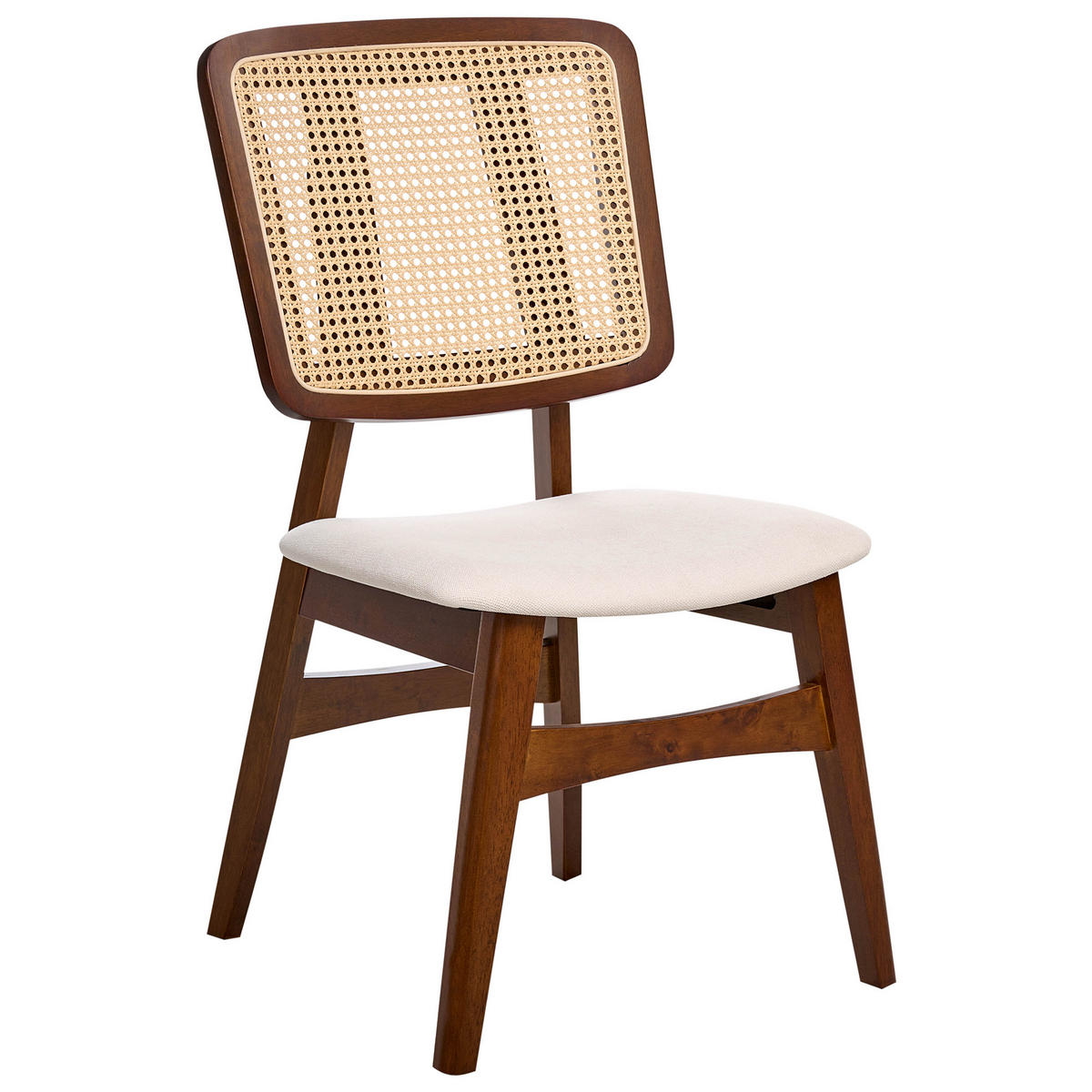 ESSZIMMERSTUHL 2er-Set Hellbeige/Dunkelbraun Alcova - Dunkelbraun/Beige, Holz (51/93/54cm) - Beliani