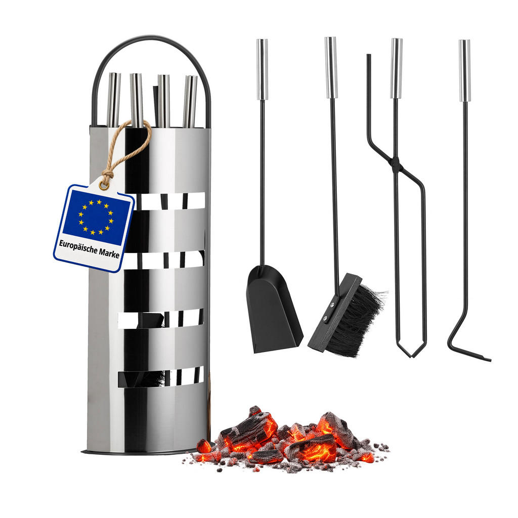 TRUSĂ Argintiu 5-piese inox suport