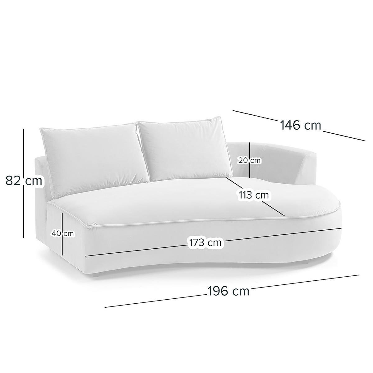 OTTOMANE - modular - Creme/Schwarz, Kunststoff/Textil (196/82/146cm) - home24