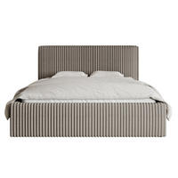 POLSTERBETT Tilio Grau-Beige Cordbezug 180 cm - Greige/Schwarz, Kunststoff/Textil (180/200cm) - Selsey