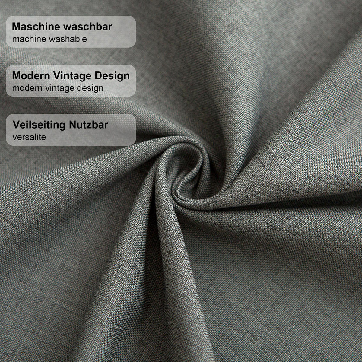 TISCHLÄUFER modern abwaschbar, wasserabweisend, Lotuseffekt, 30x120 cm, dunkelgrau - Dunkelgrau, Textil (30/120cm)