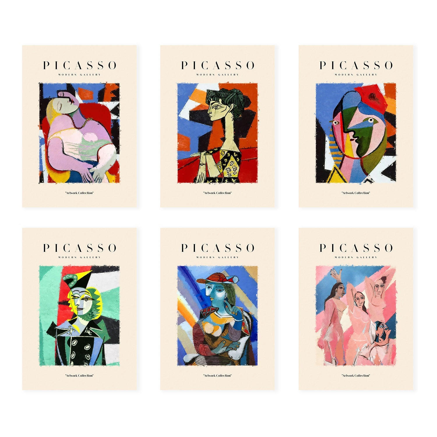 POSTER Set Mit 6 Illustrationen Von Pablo Picasso Körper A3 Rahmenlos - Klar, Papier (29/3cm) - Nacnic