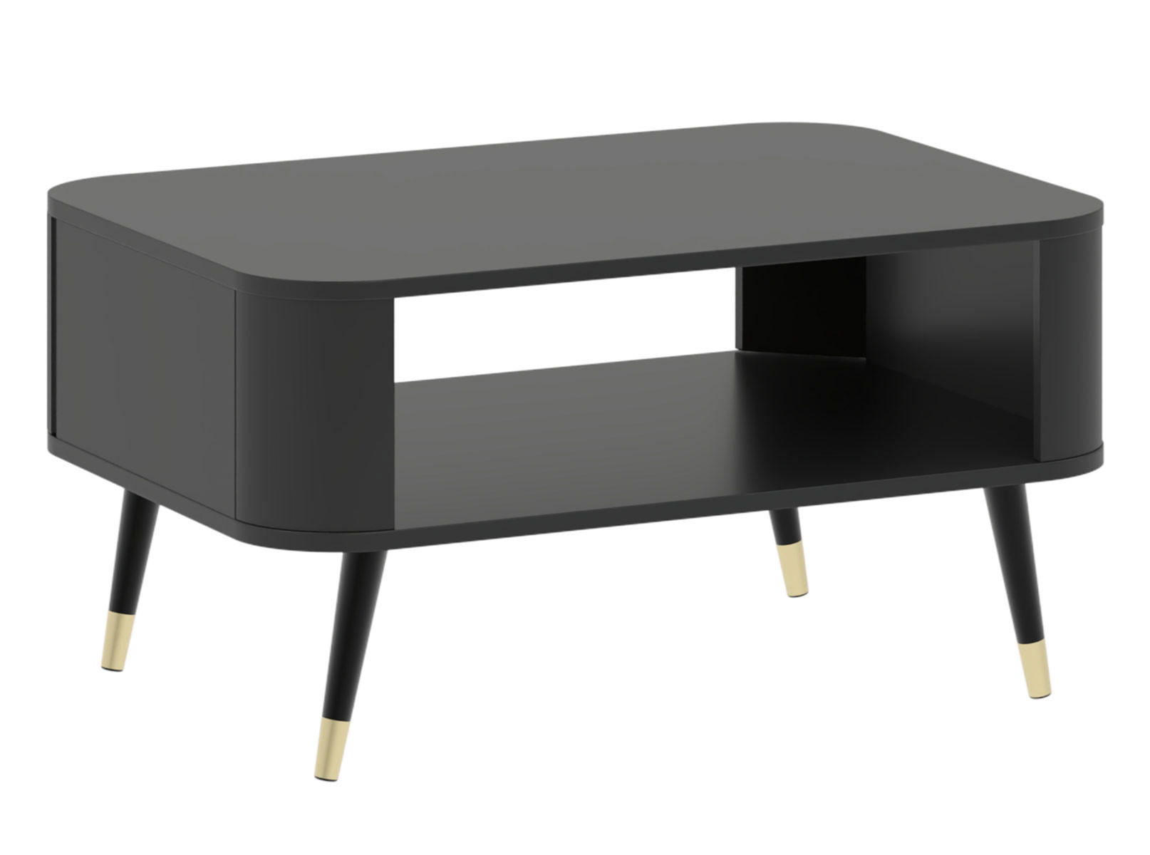 COUCHTISCH Blinx schwarz gold 80 / 60 / 42cm - Goldfarben/Schwarz, Holz/Holzwerkstoff (60/80/42cm) - Feldmann-Wohnen
