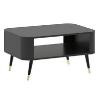 COUCHTISCH Blinx schwarz gold 80 / 60 / 42cm - Goldfarben/Schwarz, Holz/Holzwerkstoff (60/80/42cm) - Feldmann-Wohnen