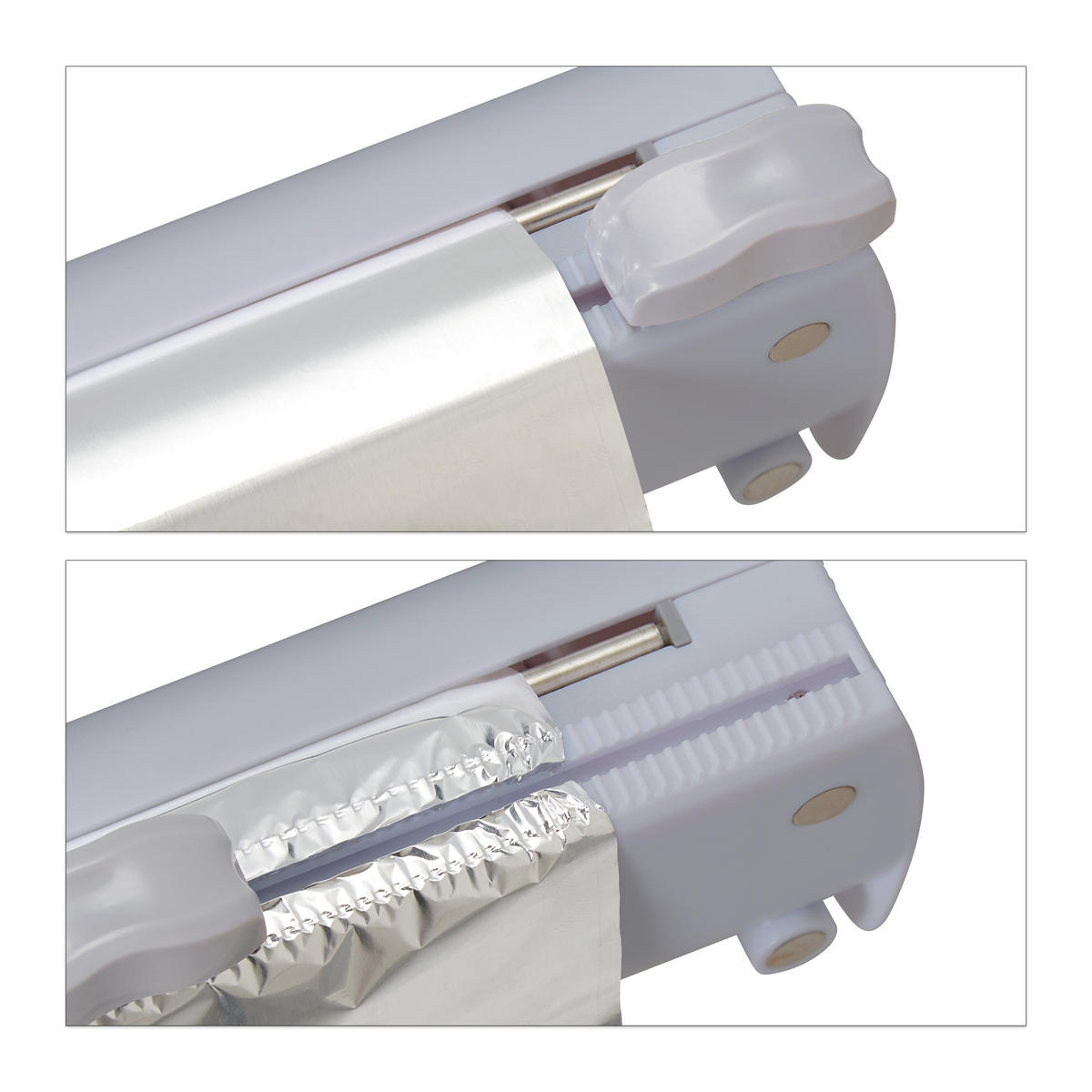 2XFOLIENSCHNEIDER - Grau, Kunststoff/Metall (37/5/8cm) - Relaxdays