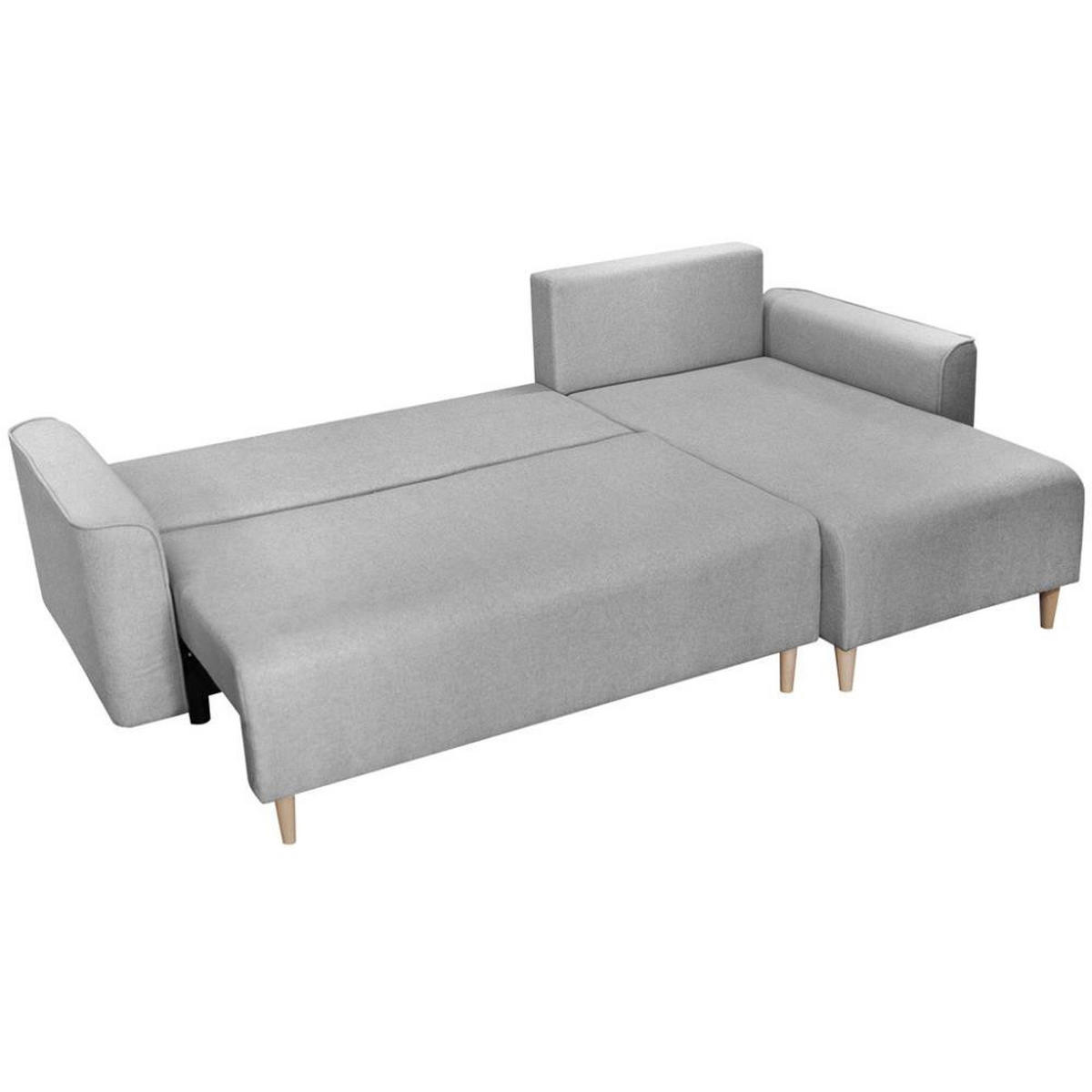 ECKSCHLAFSOFA Willow hellgrau - Hellgrau, Textil (225/150cm) - Beautysofa
