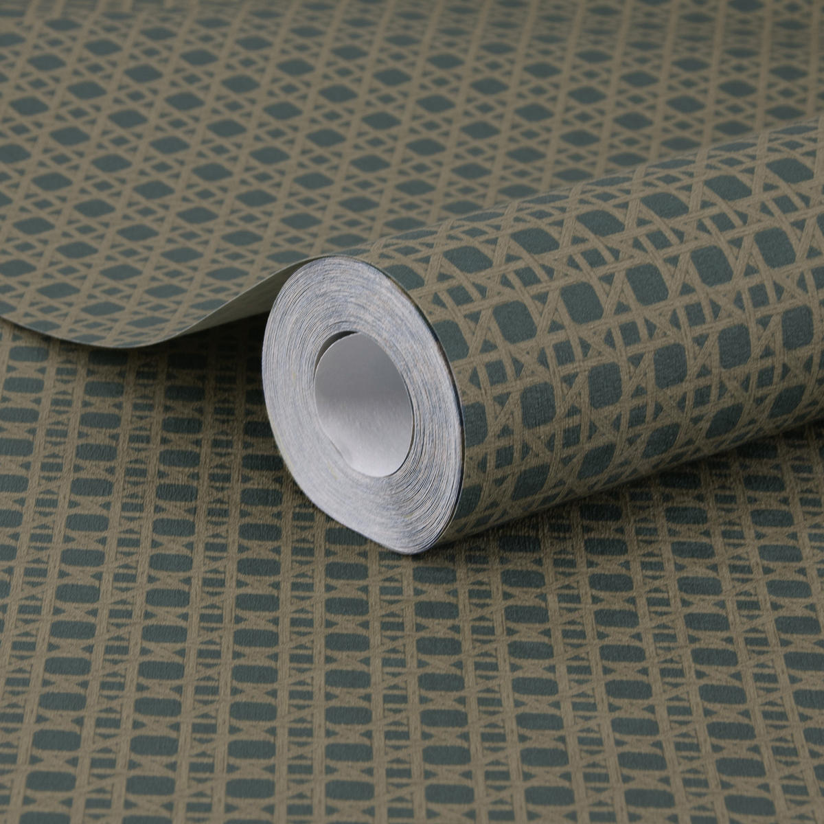 VLIESTAPETE - Rattan Blau Grün - Blau, Papier/Kunststoff (53/1000cm) - Sublime