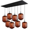 HÄNGELEUCHTE Velo 8-flammig Braun Ø 25cm - Schwarz/Braun, Glas (25/25/27cm) - s.luce