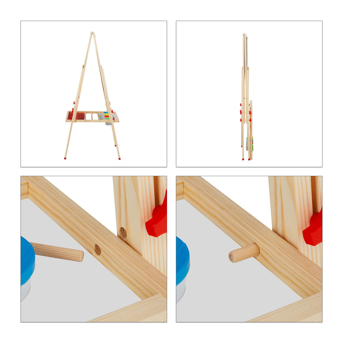 RITTAVLA natur vit grön trä magnetisk höjdjusterbar - Multicolor, Trä/Träbaserade material (65/160/69cm) - Relaxdays