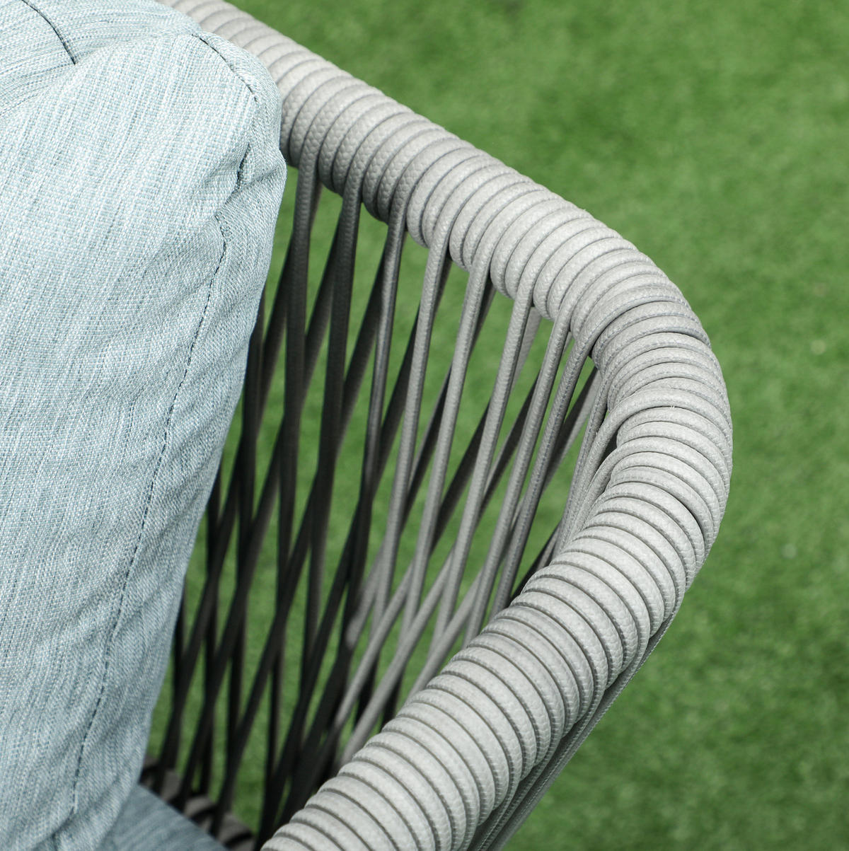 GARTENMÖBEL-SET aus Aluminium 120x71x65 cm Grau mit Couchtisch, modularer Stellweise und waschbaren Kissen - Grau, Metall - Modfu