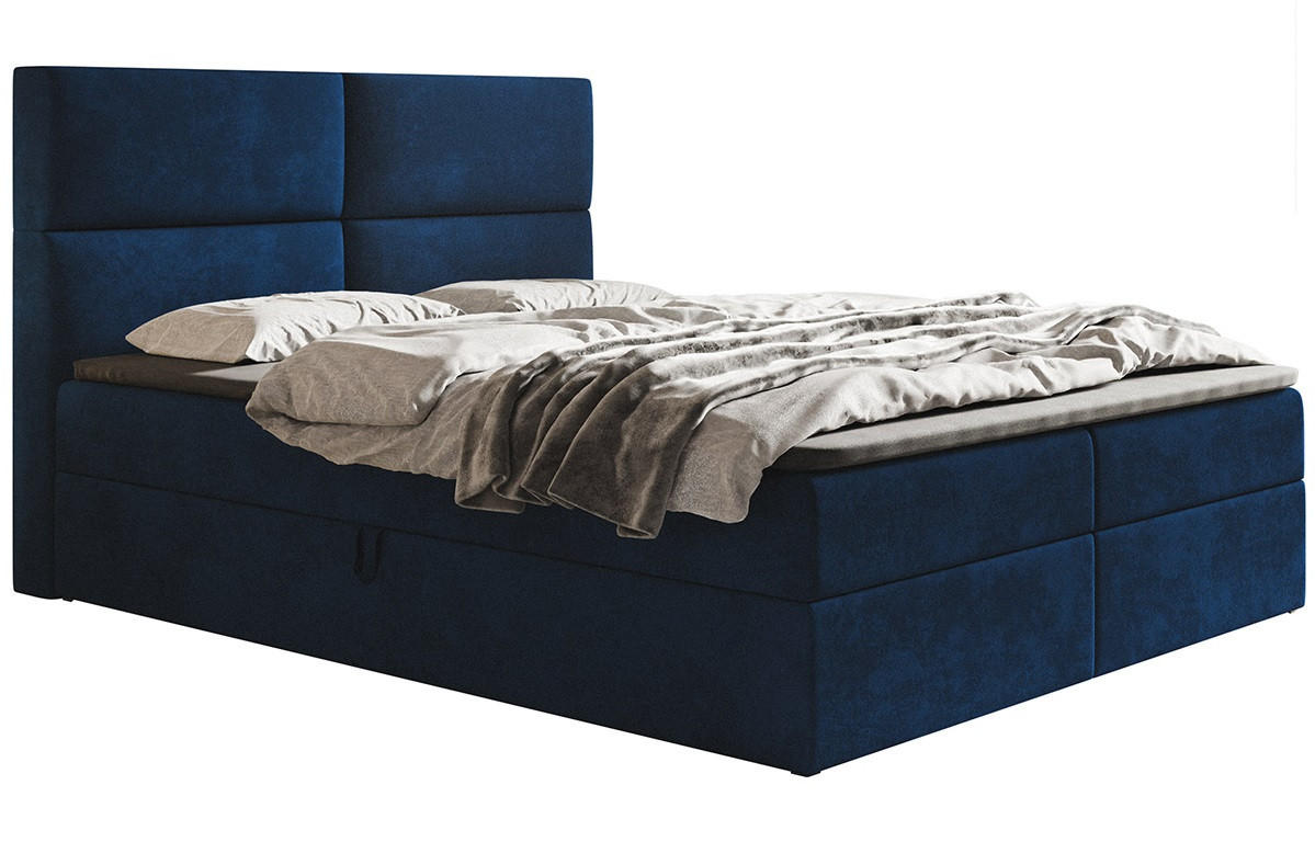 BETT Blau FOX 3 Kontinentalbett 180x200 cm - Blau, Textil (180/200cm) - Sepro Meble