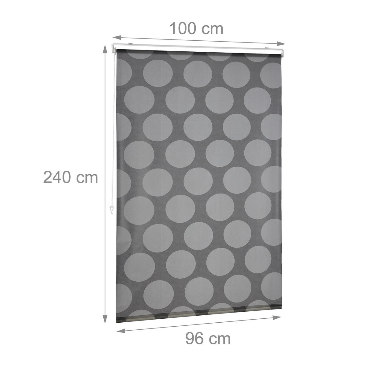 DUSCHROLLO - Grau, Kunststoff/Metall (100/4.5cm) - Relaxdays