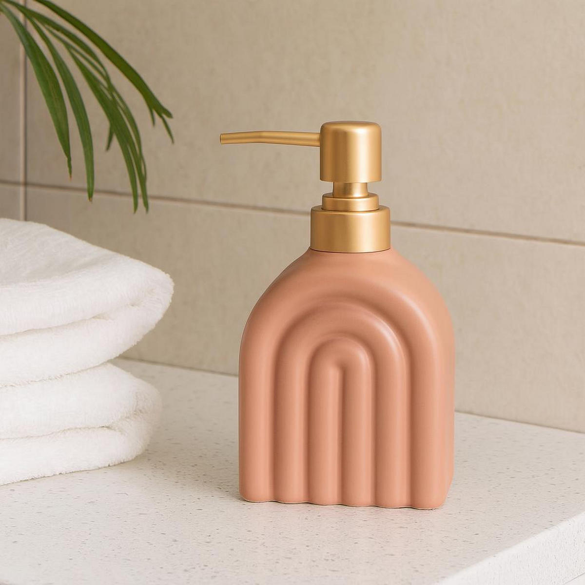 KERAMIK-SEIFENSPENDER Bogen 320 ml 15/9/6 cm - Rosa, Keramik (9/6/15cm) - Bathroom solutions