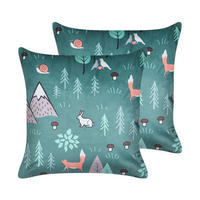 KINDERKISSEN 2er-Set Mintgrün 45/45 cm Foothill - Mintgrün, Textil (45/45cm) - Beliani