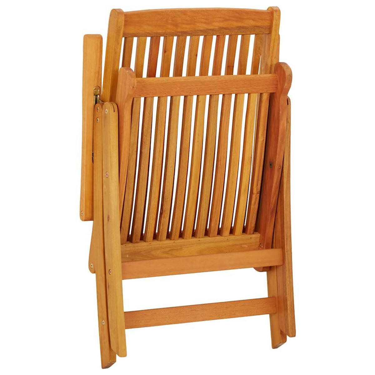 KLAPPBARE Gartenstühle 2er Set Massivholz Eukalyptus - Braun, Holz (58/112/71cm) - vidaXL