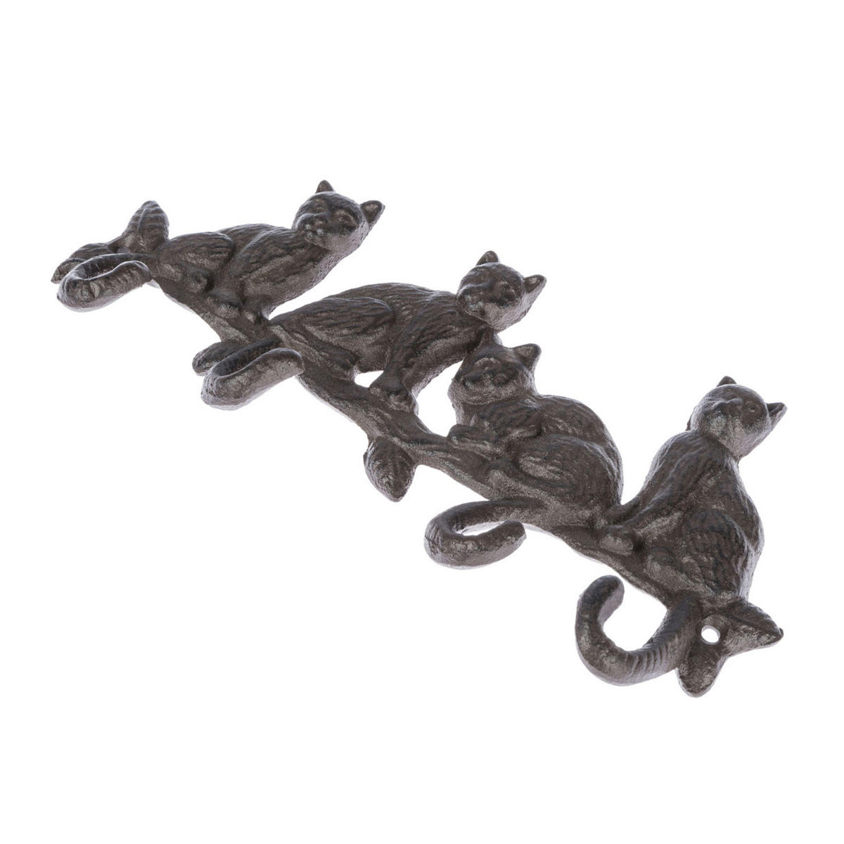 HAKENLEISTE Katzen, Gusseisen - Braun, Metall (28/13/4cm) - Homescapes